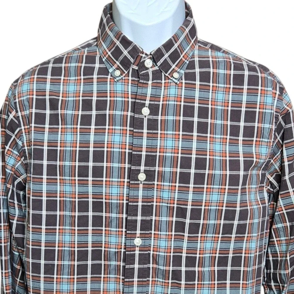 Banana Republic Mens Preppy Plaid Shirt Size M Office Career Button Down‎ Cotton